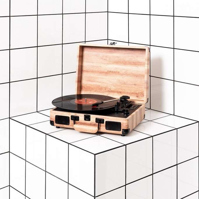 Tocadiscos en maletin de madera Create Record Player Wood