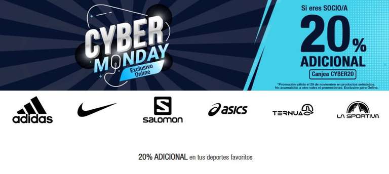Cyber Monday en Forum Sport 20% OFF en toda la tienda [solo socios]. El nuevo Club de Forum Sport es GRATIS y tiene INFINIDAD DE VENTAJAS.