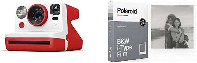 Polaroid - 9032 - Polaroid Now Cámara instantánea i-Type Rojo o azul + Película Instantánea N y B para i-Type ,