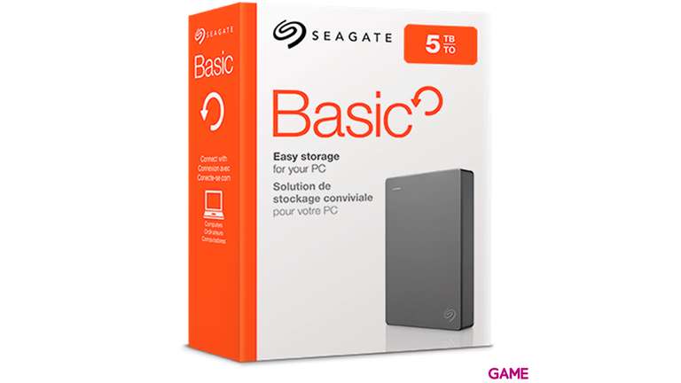 Seagate Basic 5TB 2.5" USB 3.0 (Te llevas 5€ en puntos GAME para su próxima compra)