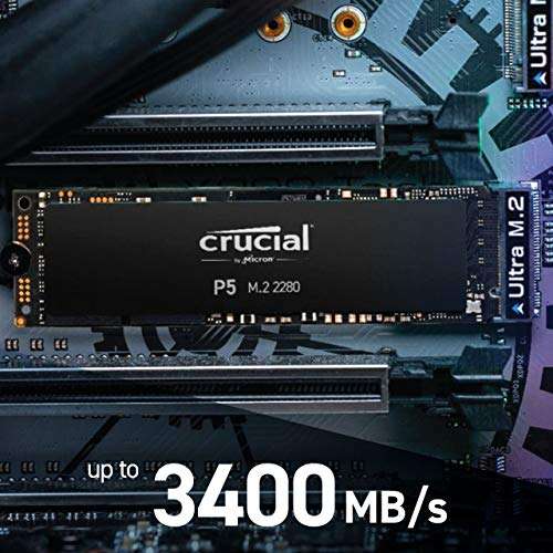 Crucial P5 1 TB Solid State Drive (3D NAND, NVMe, PCIe, M.2)