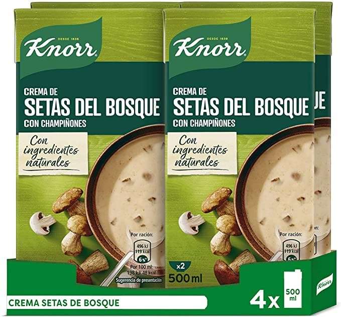 Knorr Crema de Setas del Bosque 500 ml - Pack de 4