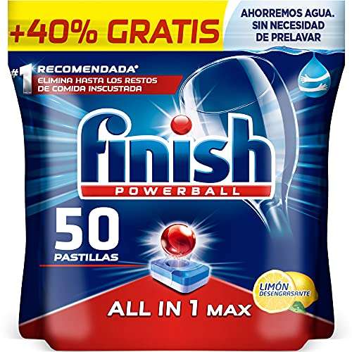 Finish Powerball All in 1 Max - Pastillas para el lavavajillas todo en 1 - limón - formato 50 unidades