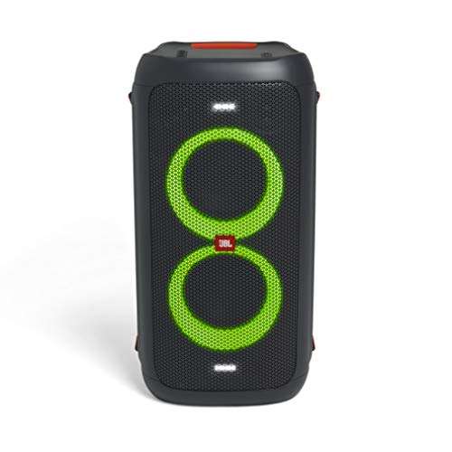 JBL PartyBox 100 - Altavoz con Bluetooth, parlantes con efectos de luces, adaptador de corriente, negro