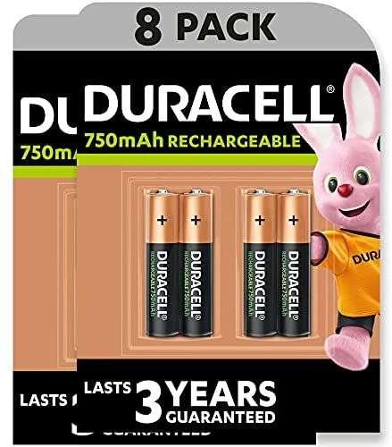 Duracell - Pilas Recargables AAA 750 mAh, paquete de 8