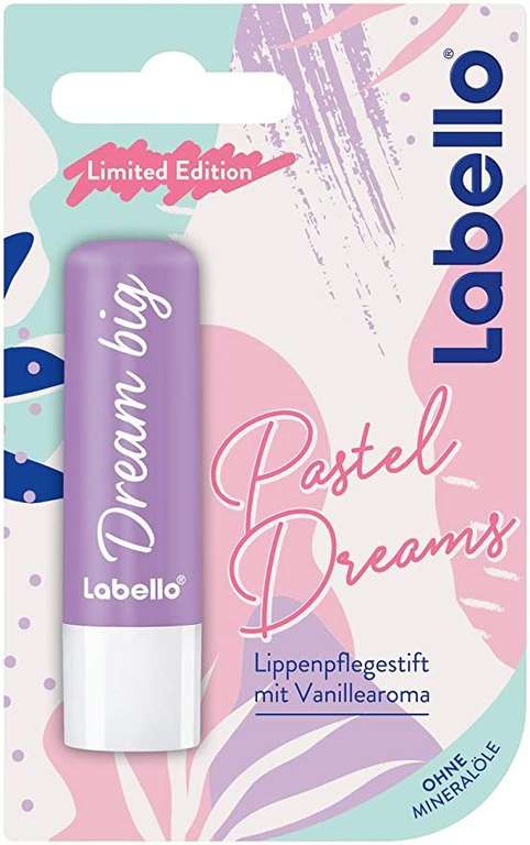 Labello Pastel Dreams - Bálsamo labial (4,8 g), cuidado de los labios con aroma de vainilla