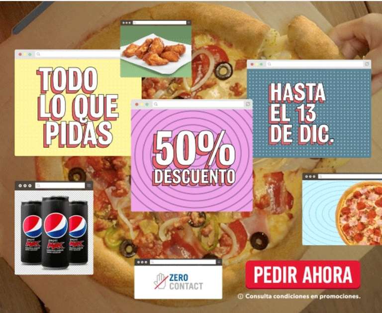 50% Helado ben & jerry's (Domino's pizza)