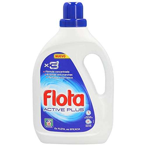 FLOTA detergente máquina líquido active plus botella 25 lv 1,375litros