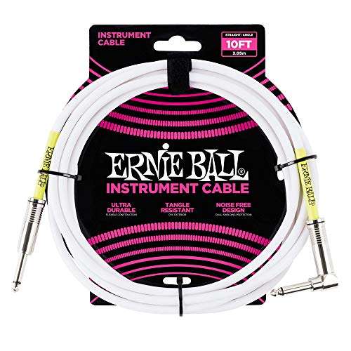 Ernie Ball 10" Cable de instrumento - Blanco