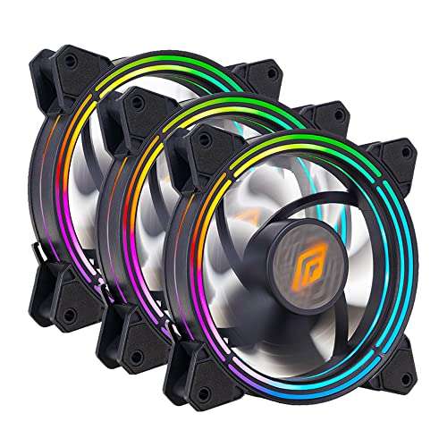 Noua Zephyr Black 3 Ventilador Triple Halo RGB Rainbow Addressable 5V 3pin Cooling Fan 120mm 6