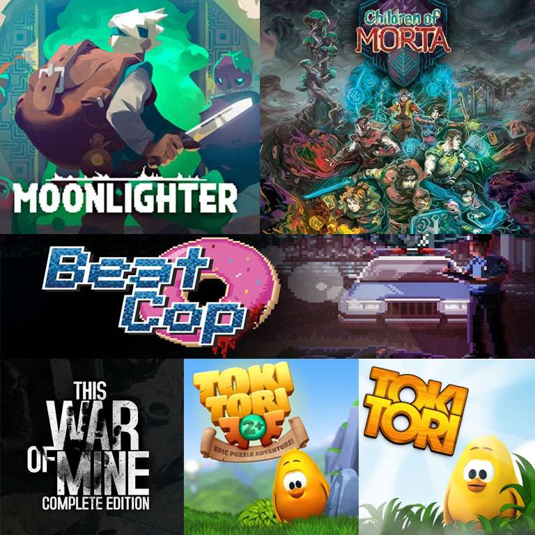 This War Of Mine 2€, Moonlighter 4€, Children of Morta 7€, Toki 0.81€, Beat Cop o Rive1€ | Nintendo Switch