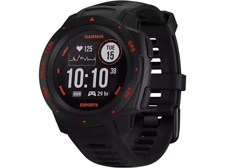 Reloj deportivo - Garmin Instinct Esports Edition, 45 mm, Bluetooth, Resistente al agua, Negro