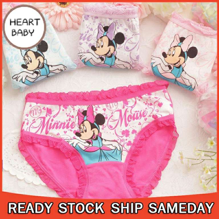 (3pcs) Mickey Cartoon bragas niñas ropa interior algodón