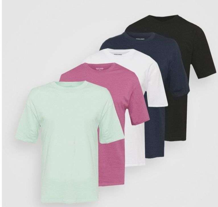 5 camisetas Jack & Jones 100% algodón. Tallas XS, S y M