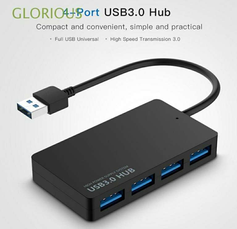 Glorius Concentrador HUB USB X 4 3.0 Fast Speed 5Gbps