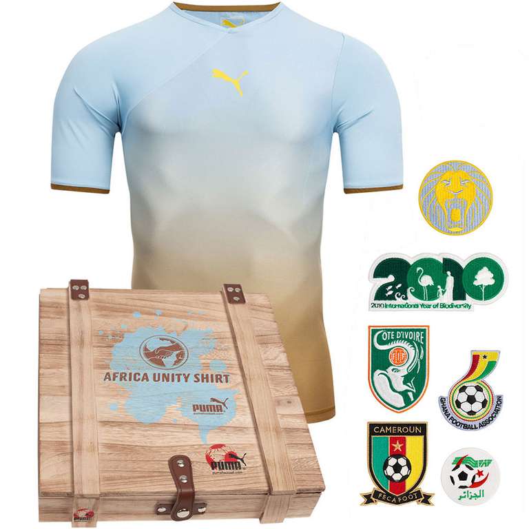 Camiseta Puma Africa Unity con caja de madera con sonido