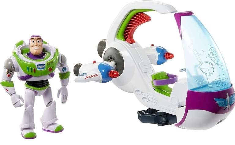 Disney Toy Story 4 Nave Exploradora Galáctica con Buzz Lightyear, nave espacial de juguete con figura de acción