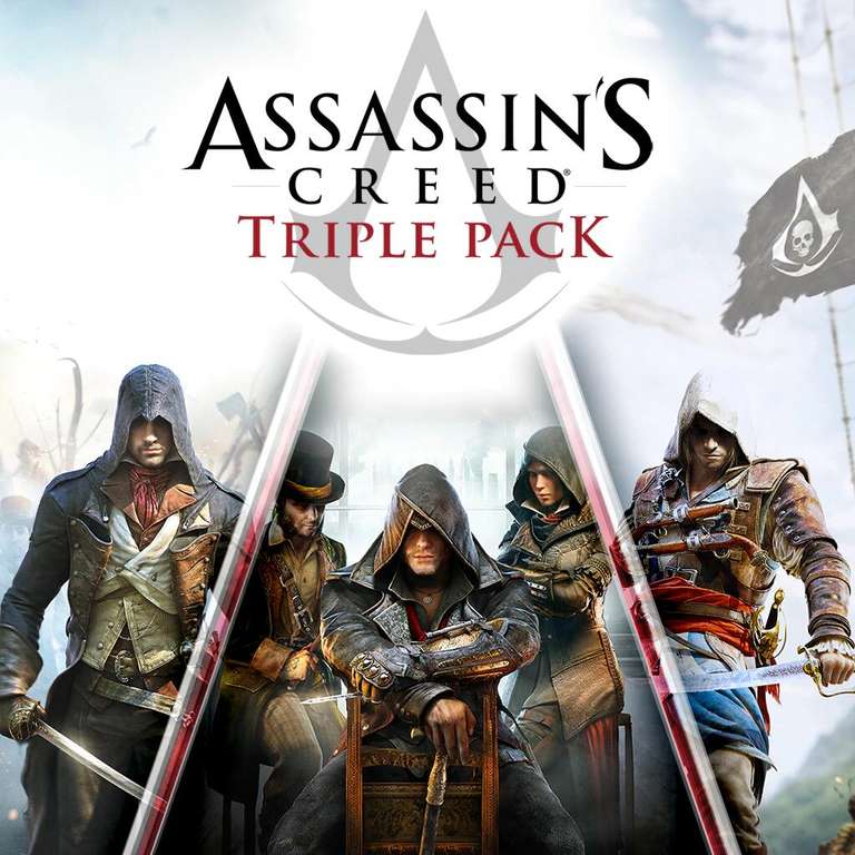 Pack triple Assassin's Creed: Black Flag, Unity, Syndicate PS4