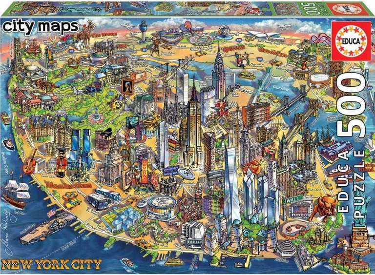 Educa - Mapa de Nueva York Puzzle, 500 Piezas