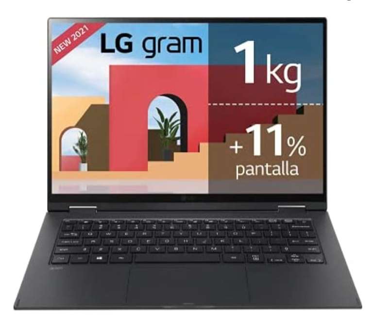 LG Gram 14T90P-G.AA78B W10 H, 2en1 ultraligero (14") IPS (1.2 Kg, 16.5h, Intel EvoTM i7 11ª gen, Iris Xe, 16GB RAM, 512GB SSD NVMe