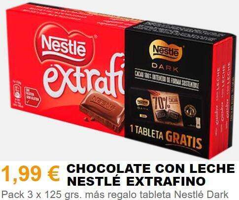 Nestlé Extrafino 3 x 125 g + Nestlé Dark 120 grs