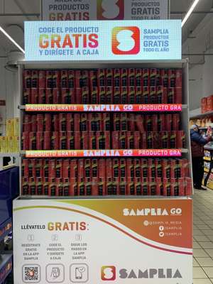 Schweppes gratis con Samplia en Carrefour (CC Las Rosas)