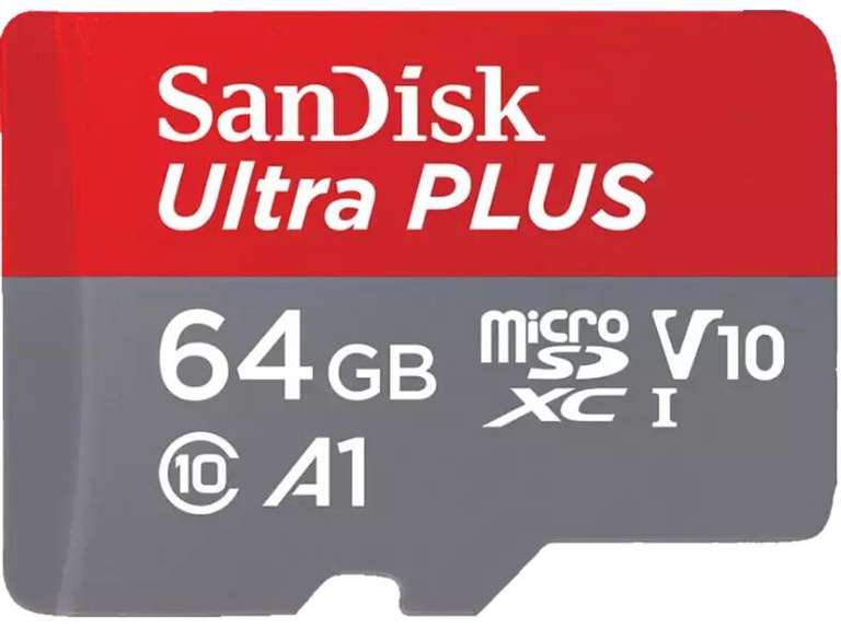 Tarjeta Micro SD SanDisk Ultra Plus 64GB, hasta130 MB/s / Versión 128GB 16,52€