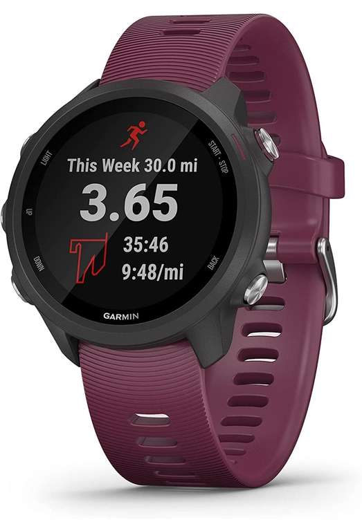 Garmin Forerunner 245 GPS - Reloj deportivo, pantalla de 1.2, color Negro/rojo oscuro.