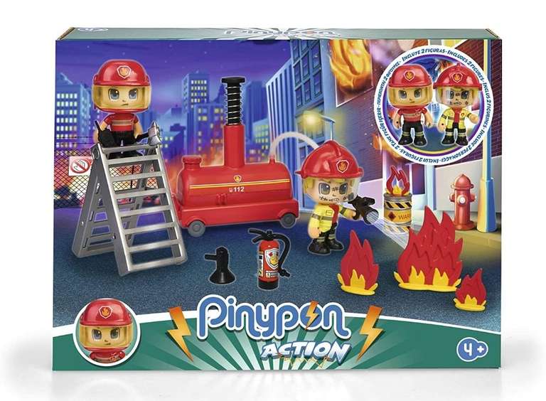 Pinypon Action, bomba de agua y dos bomberos.