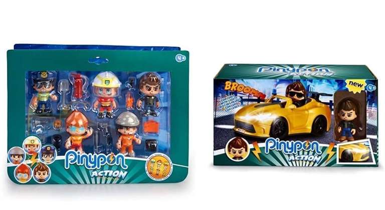Pinypon Action set de 5 figuras serie 2 con accesorios + supercoche con la figura de un espía y sus accesorios.