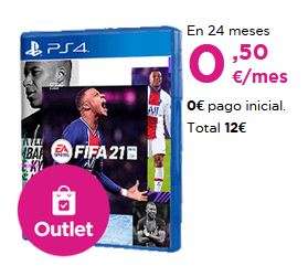 FIFA 21 PS4 por 12€ (Pago en 24 meses a 0,50€ - clientes de Jazztel)
