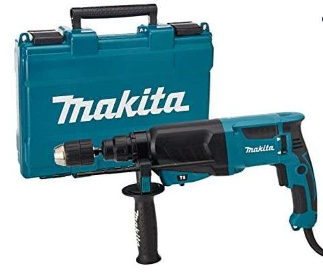 Makita HR2630X7 - Martillo giratorio, con SDS-Plus, 26 mm, incluye portabrocas sin llave y adaptador SDS, 110 V, en estuche de transporte