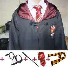 Disfraz harry potter - capa + gafas + varita+corbata+bufanda