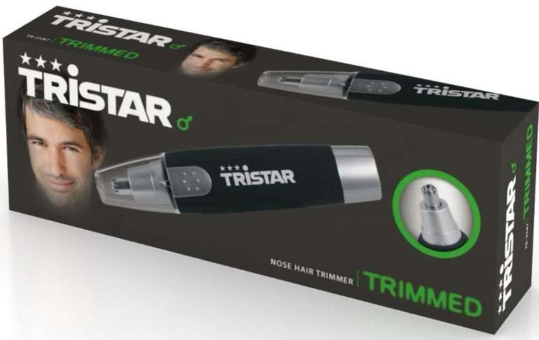 Tristar - Cortapelos de nariz y oreja, sin cable + Cepillo de limpieza