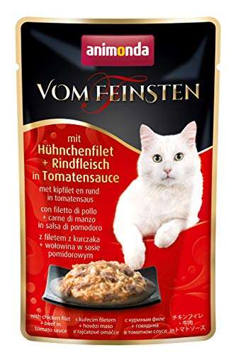 18 Bolsitas filete de pollo + carne de vacuno para gatos