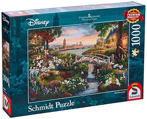 Schmidt Spiele Thomas Kinkade Disney-Puzzle (1000 Piezas), diseño de dálmata, Color carbón (59489)