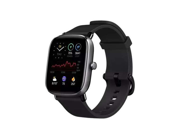 Smartwatch - Amazfit GTS 2 Mini Midnight Black, 20mm, 1.55" AMOLED, Aleación de aluminio, iOS y Android, Negro