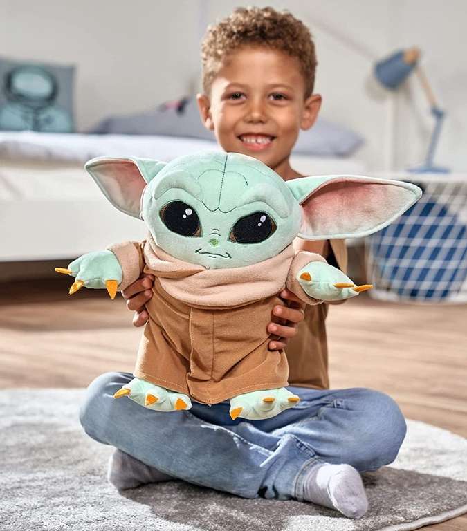 Simba-6315875802 Peluche The Child Baby Yoda articulado, 30 cm, en caja expositora, licencia oficial Disney