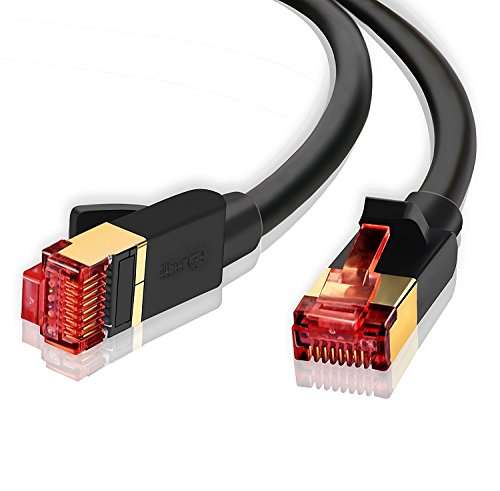 Cable de Ethernet CAT7, 2 metros, 10 Gbps a 600 MHz, Chapado en Oro
