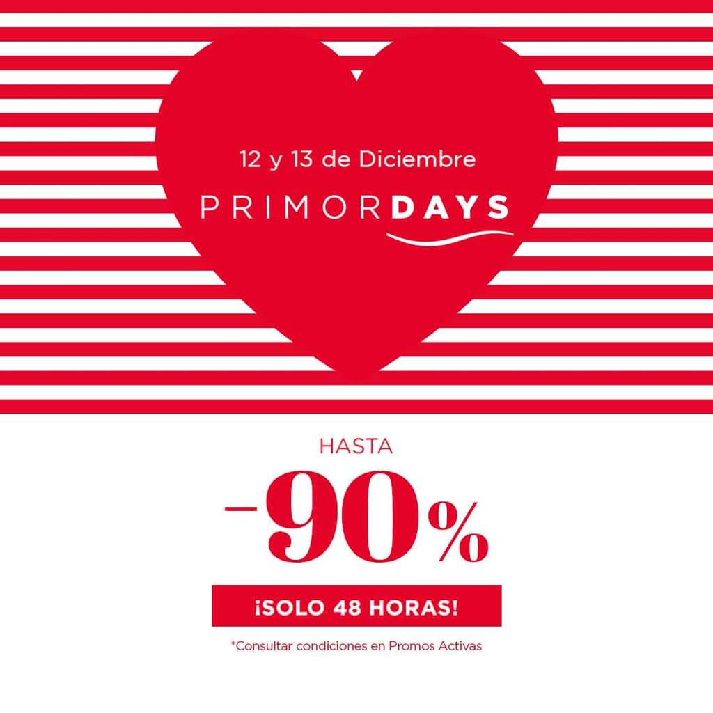Primor Days hoy y mañana hasta el 90% de descuento