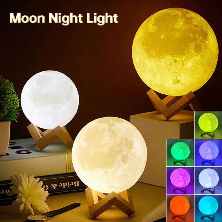 Lámpara LED Luna 3D 8cm/12cm - 7 Colores