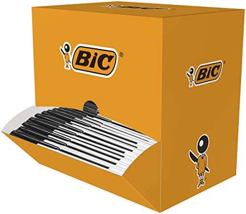 BIC Cristal Original Bolígrafos Punta Media (1.0 mm) - Caja de 150 unidades, color negro