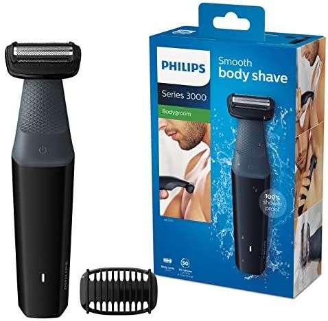 Philips Serie 3000 BG3010/15 - Afeitadora corporal apta para la ducha con 1 peines-guia 50 min de uso