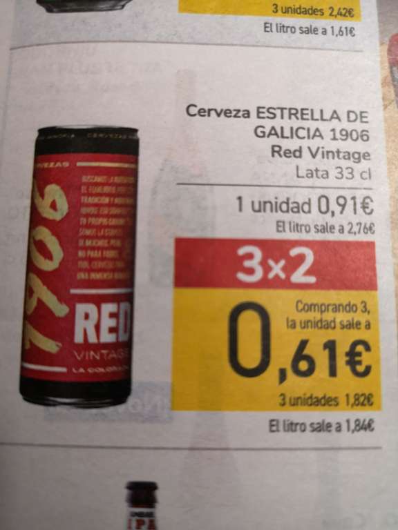 Cerveza estrella galicia 1906 red vintage 3x2 a 0,61 en Carrefour