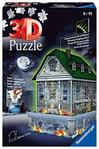 Ravensburger Puzzle, Puzzle 3D, Casa Embrujada, Edición Nocturna, 216 Piezas