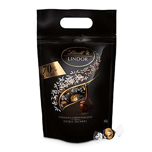 Lindt Lindor Bolsa 1Kg Bombones de Chocolate Negro 70%