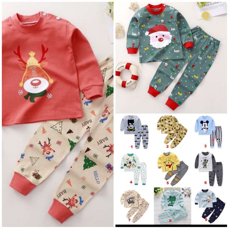 Pijama 2 piezas Bebé Navidad , Mickey, Batman...- (Talla 0 a 24 meses)