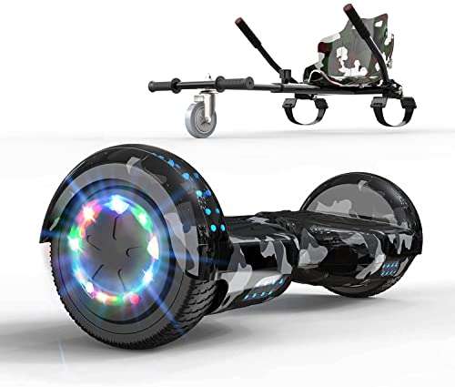 GeekMe Hoverboards,6.5" con Hoverkart Self Balance Scooter Las Ruedas LED Luces