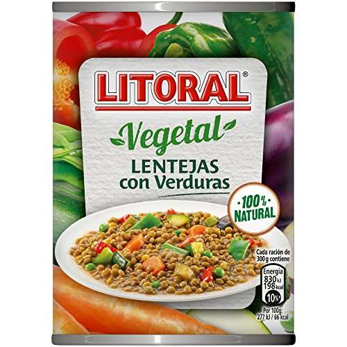 Litoral - Lentejas con Verduras. Al pedir dos packs de 5 latas