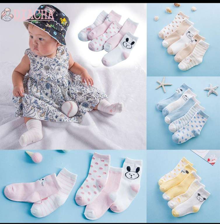 5 Pares Calcetines de Algodón Bebé ( Varios colores )